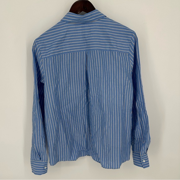Sezane Tomboy Blue and White Stripe Shirt Size 38 6 Classic Work Timeless - Picture 7 of 13